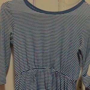 A blue and white dress